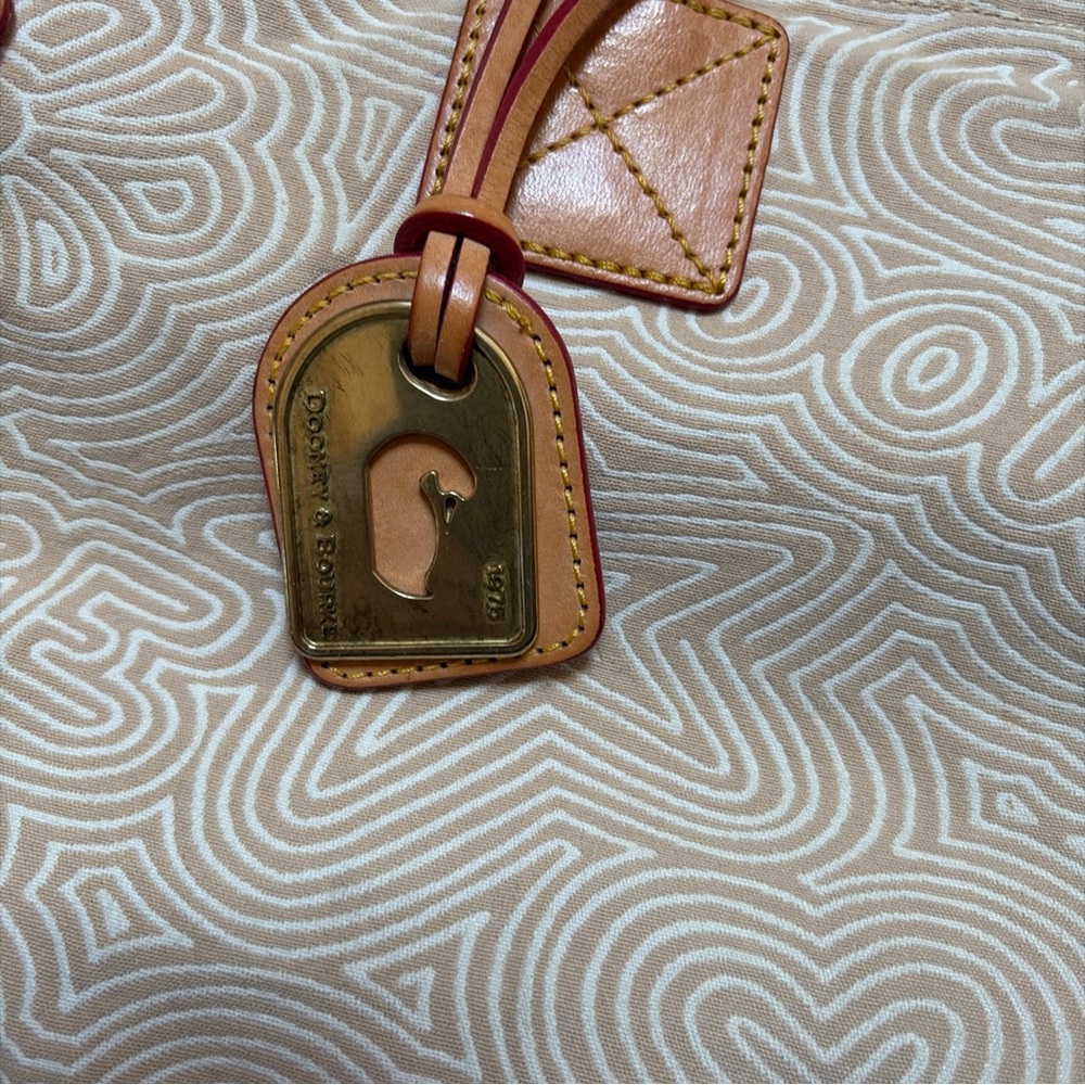 Canvas Tote Bag with Leather Trim - Beige - Picture 2 of 16